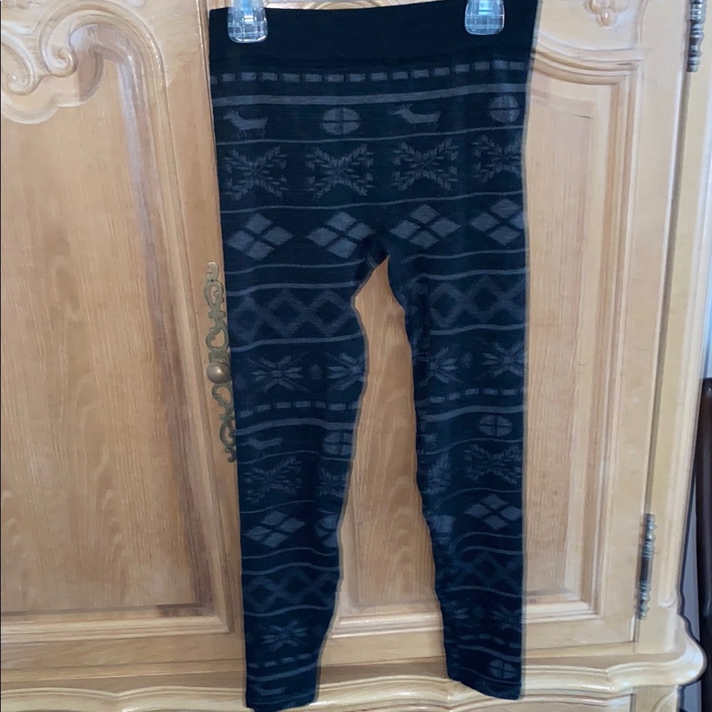 Kids Black Patterned Leggings
